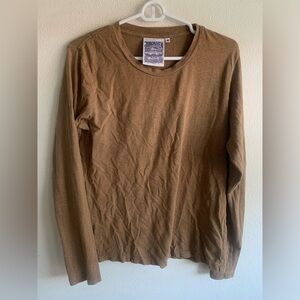 Jungmaven Brown LS Women’s Hemp Cotton Tee Tshirt Size Small S
